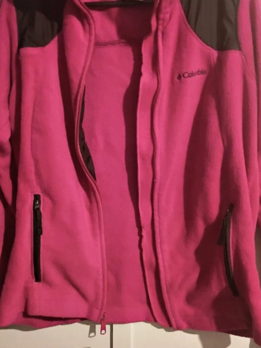 L Columbia Full Zip Fleece Jacket Pink & Black